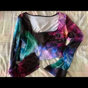 Black Milk Galaxy Butterfly Flare Top